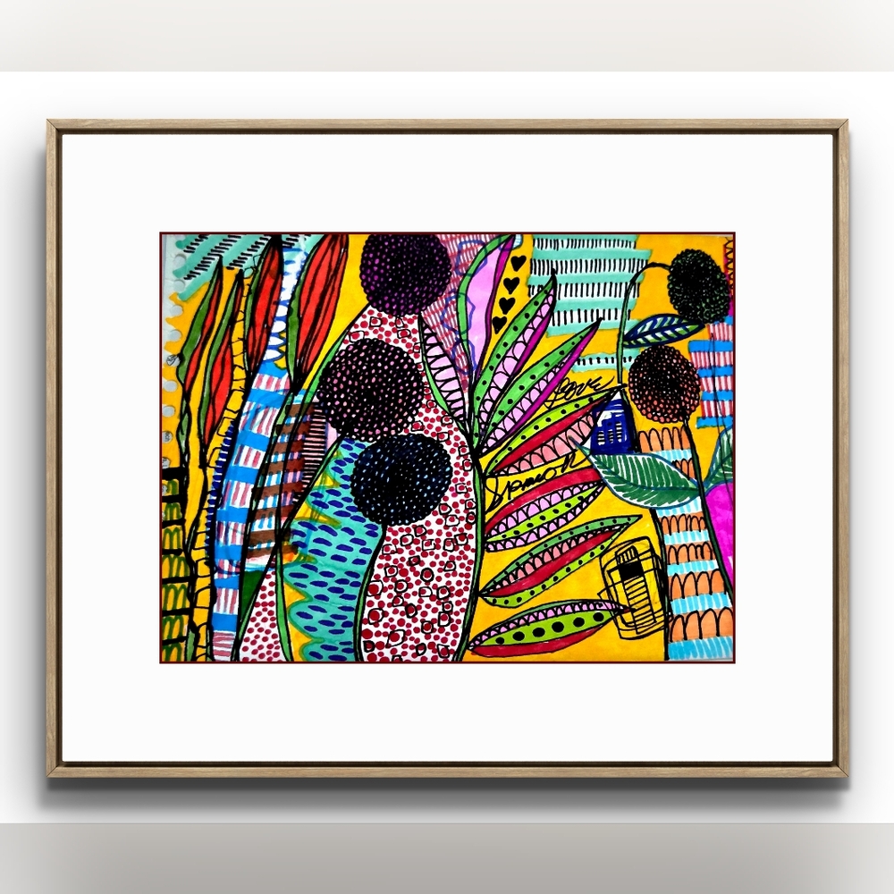 Original Vibrant Abstract Art 9X12